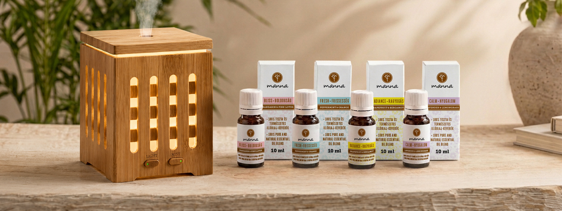 Ajándék aromadiffúzor és illóolaj - Manna