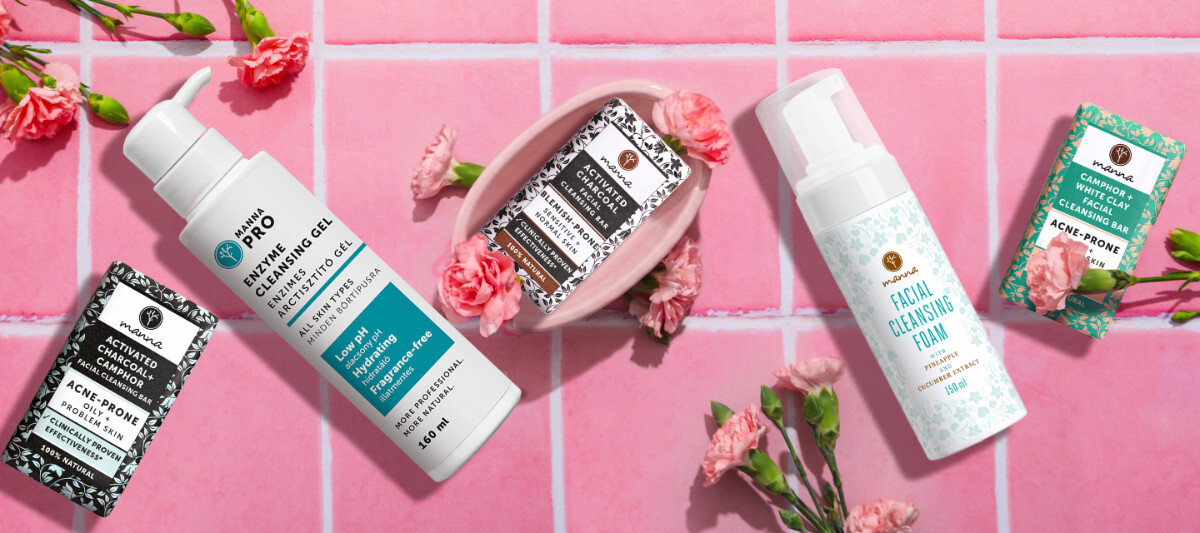 Curățare delicată în fiecare zi Descoperă produsele de curățare facială Manna