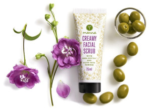 cremiges gesichtspeeling mit olivenkernpulver - empfohlen manna