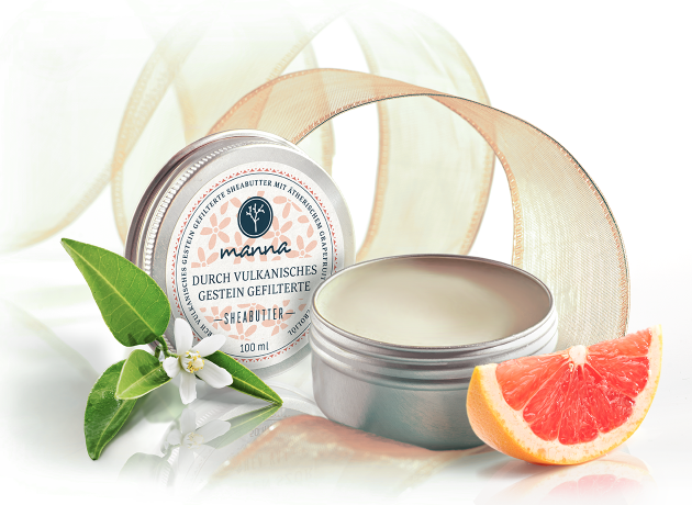 durch vulkanite gefilterte sheabutter - grapefruit- und neroliöl