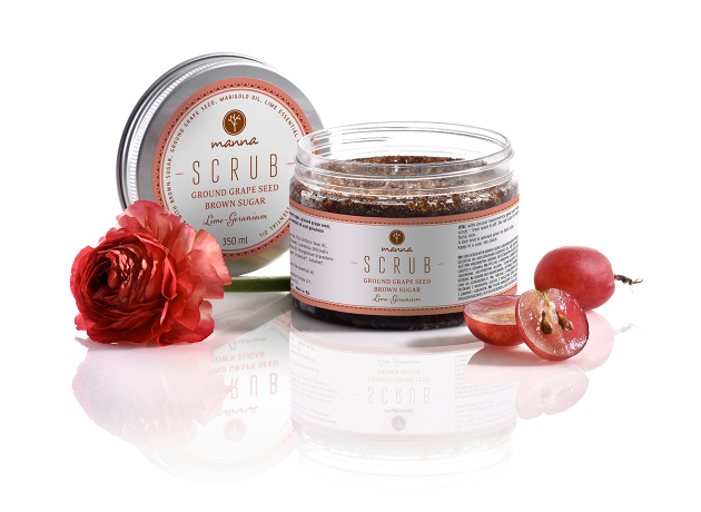 peeling ze sproszkowanych pestek winogron manny