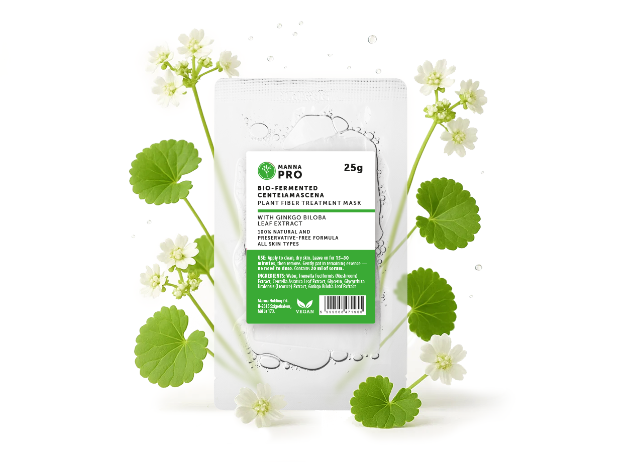 Mască tip șervețel cu Centella Asiatica bio-fermentată și extract de Ginkgo Biloba